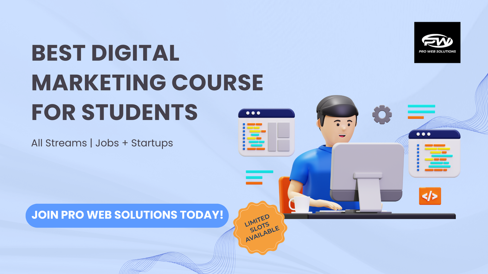 Students attending best digital marketing course for career growth at Pro Web Solutions Academy in Mohali