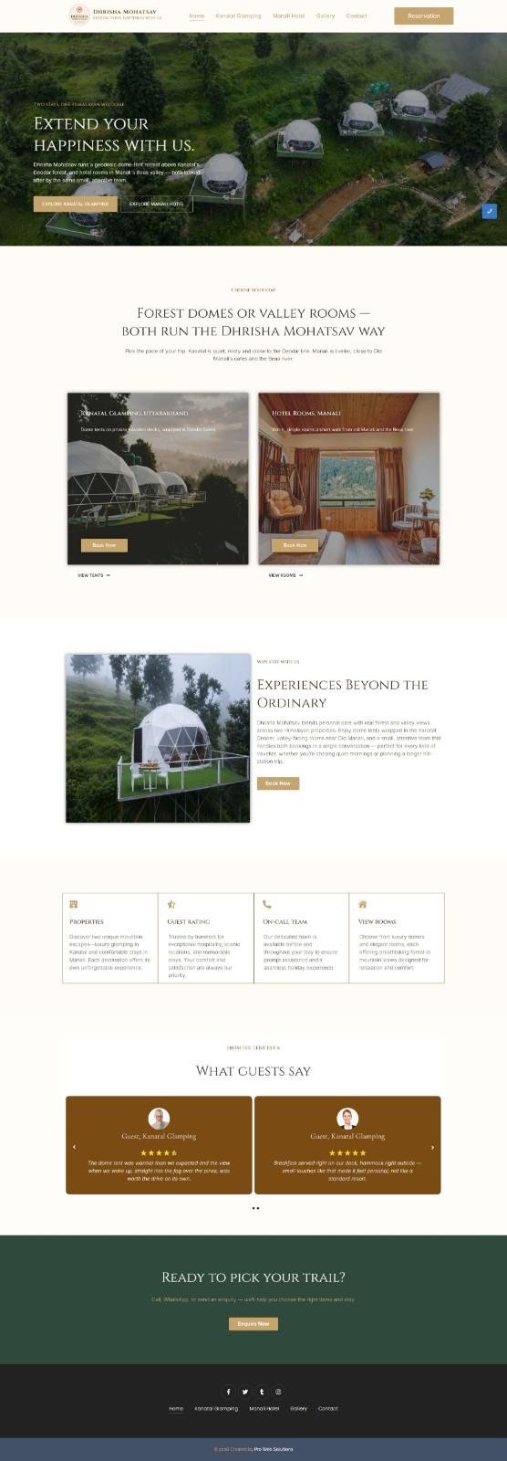 Hotel website design with direct booking engine by Pro Web Solutions
