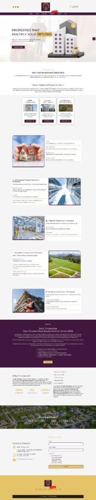 Real estate website with property search built by Pro Web Solutions